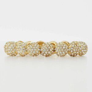 NWT Pave Cabochon Stretch Bracelet, Gold Tone Sparkle